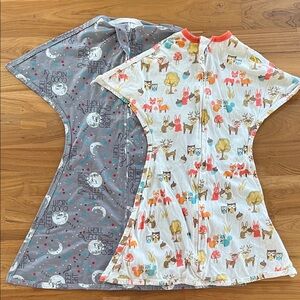 Sleeping Baby Zipadee Zip Transitional Swaddles (Woodland, Moons) Small